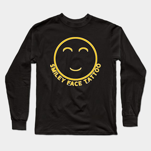 Smiley Face Tattoo Long Sleeve T-Shirt by YourSelf101